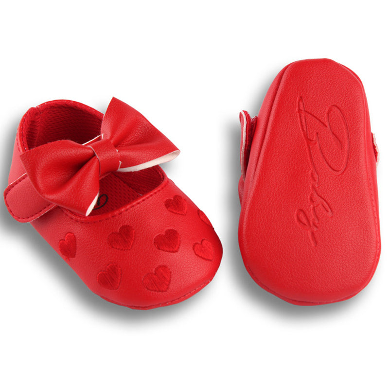 Cute Heart Embroidery Shoes for 20-24 Inches Reborn Dolls