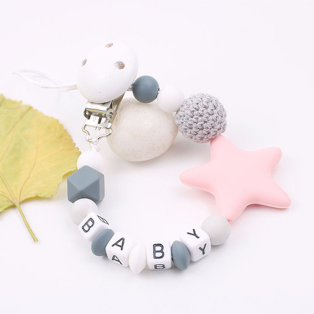 Cute Silicone Pacifier Chain With Star