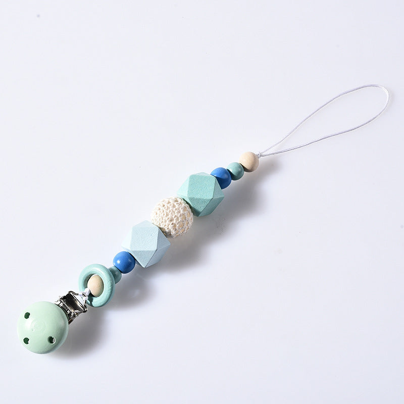 Cute Multicolor Wooden Pacifier Chain