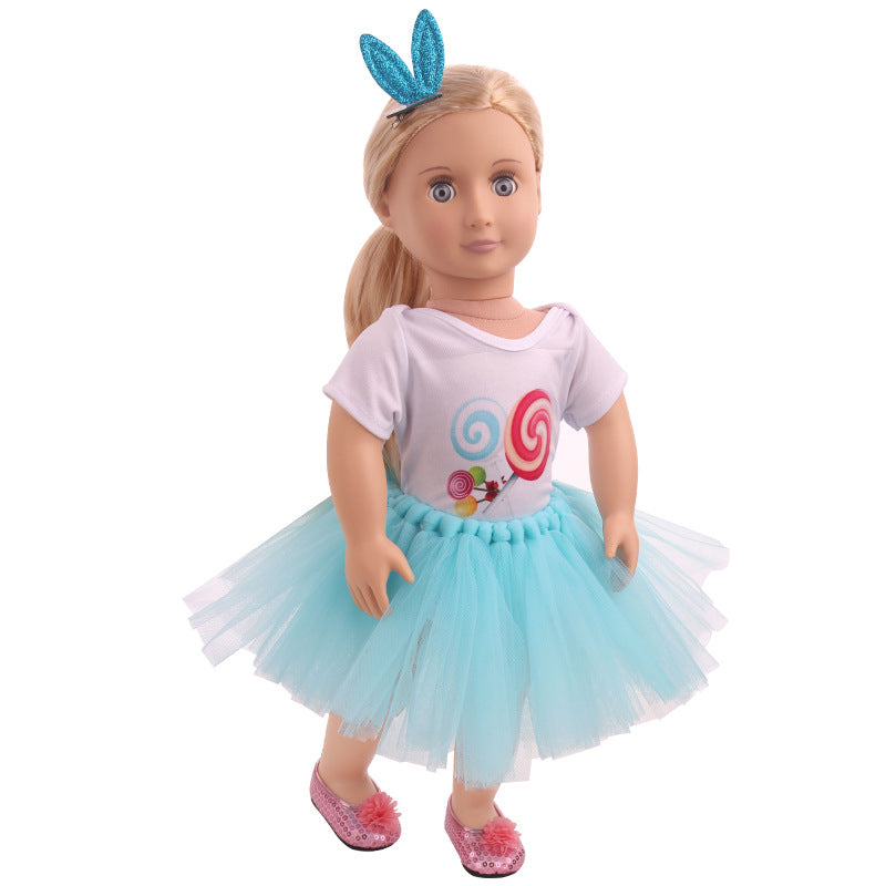 18 inch American Girl T-shirt and Skirt With Hairpin