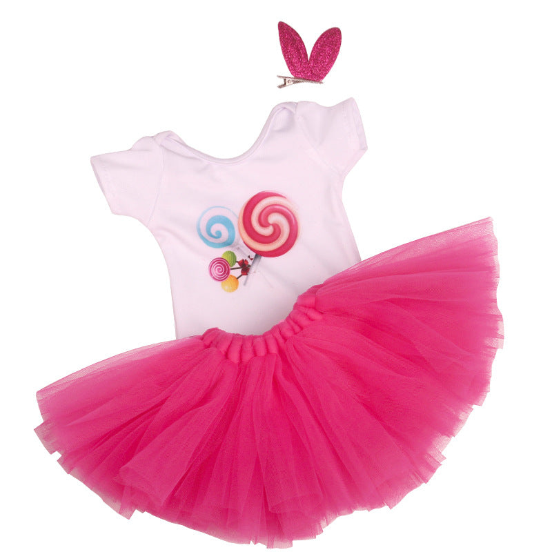 18 inch American Girl T-shirt and Skirt With Hairpin