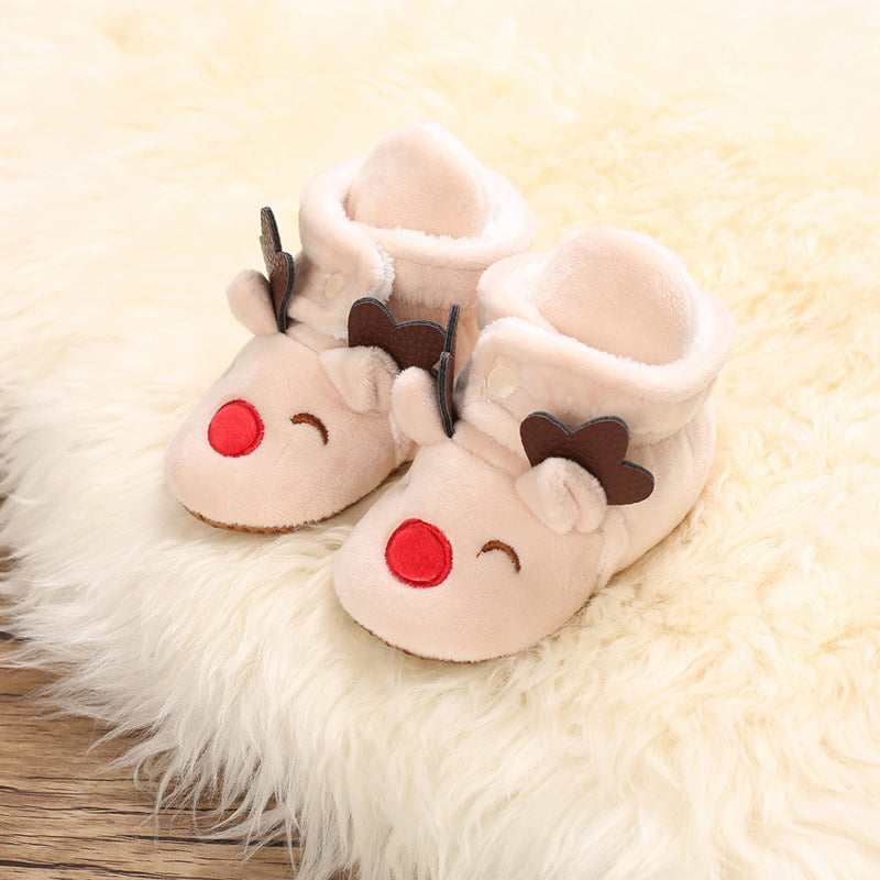 Cute Elk Plush Soft Soles Shoes for 20-24 Inches Reborn Dolls