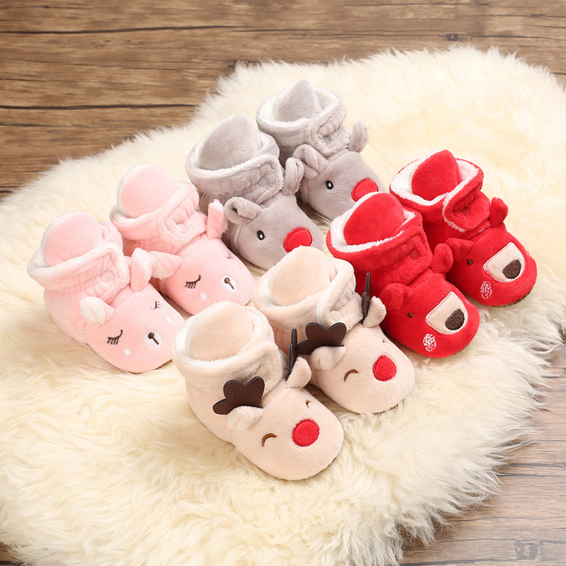 Cute Elk Plush Soft Soles Shoes for 20-24 Inches Reborn Dolls