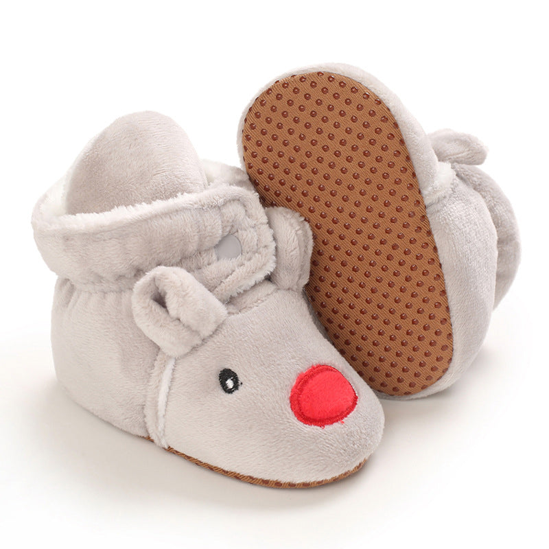 Cute Elk Plush Soft Soles Shoes for 20-24 Inches Reborn Dolls