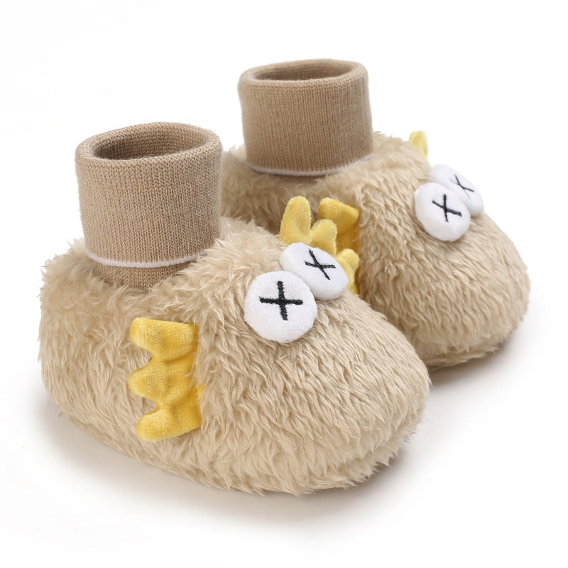 Cute Big Eyes Plush Soft Soles Shoes for 20-24 Inches Reborn Dolls