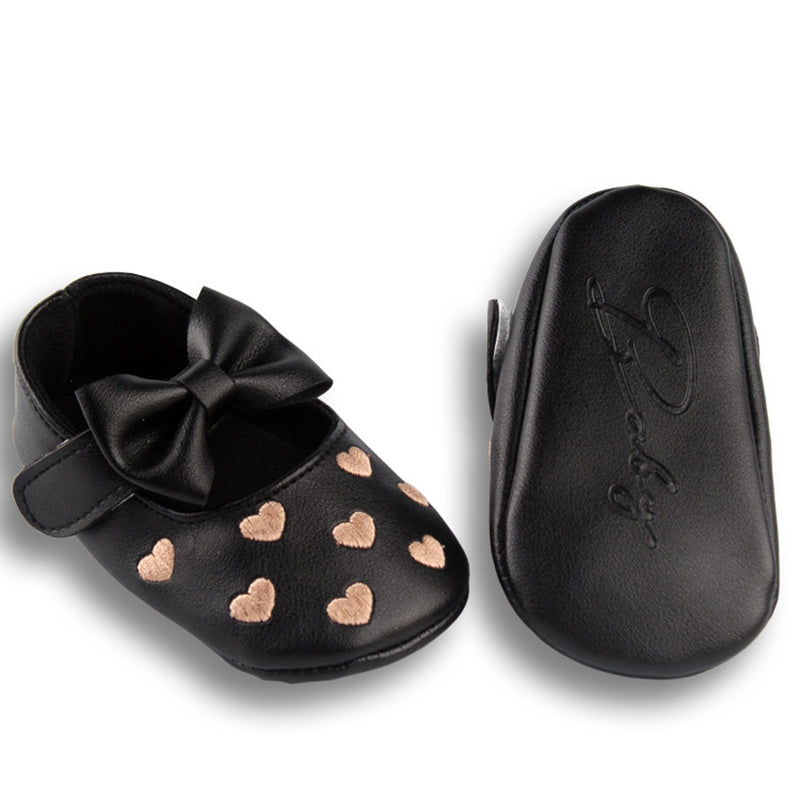 Cute Heart Embroidery Shoes for 20-24 Inches Reborn Dolls