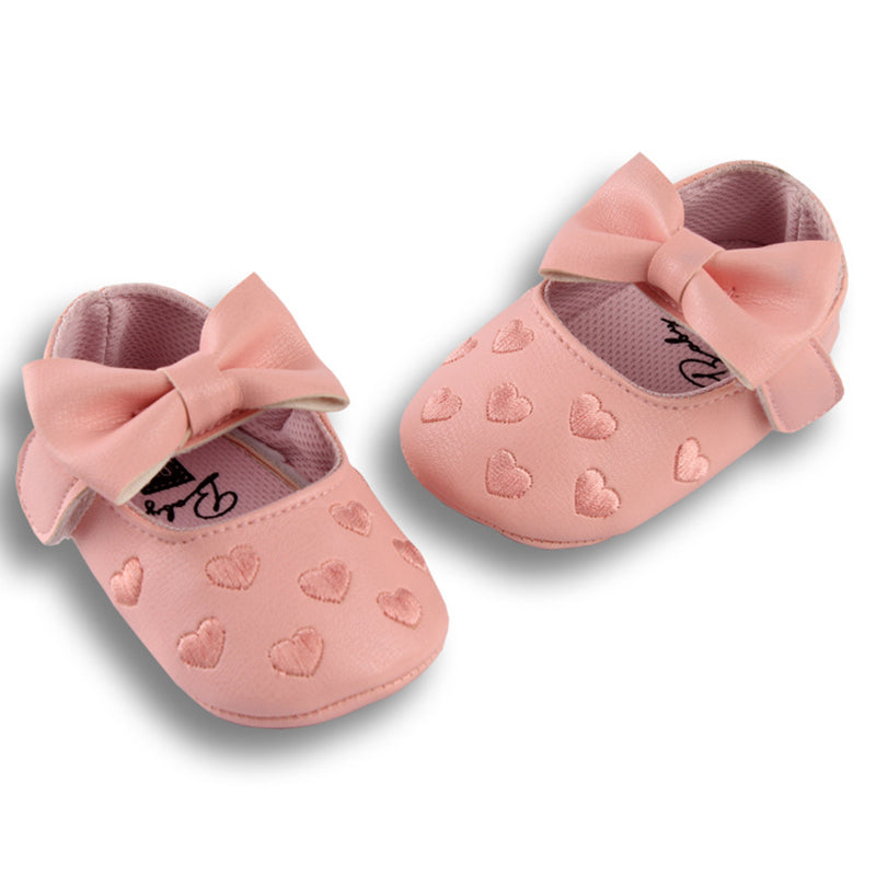 Cute Heart Embroidery Shoes for 20-24 Inches Reborn Dolls